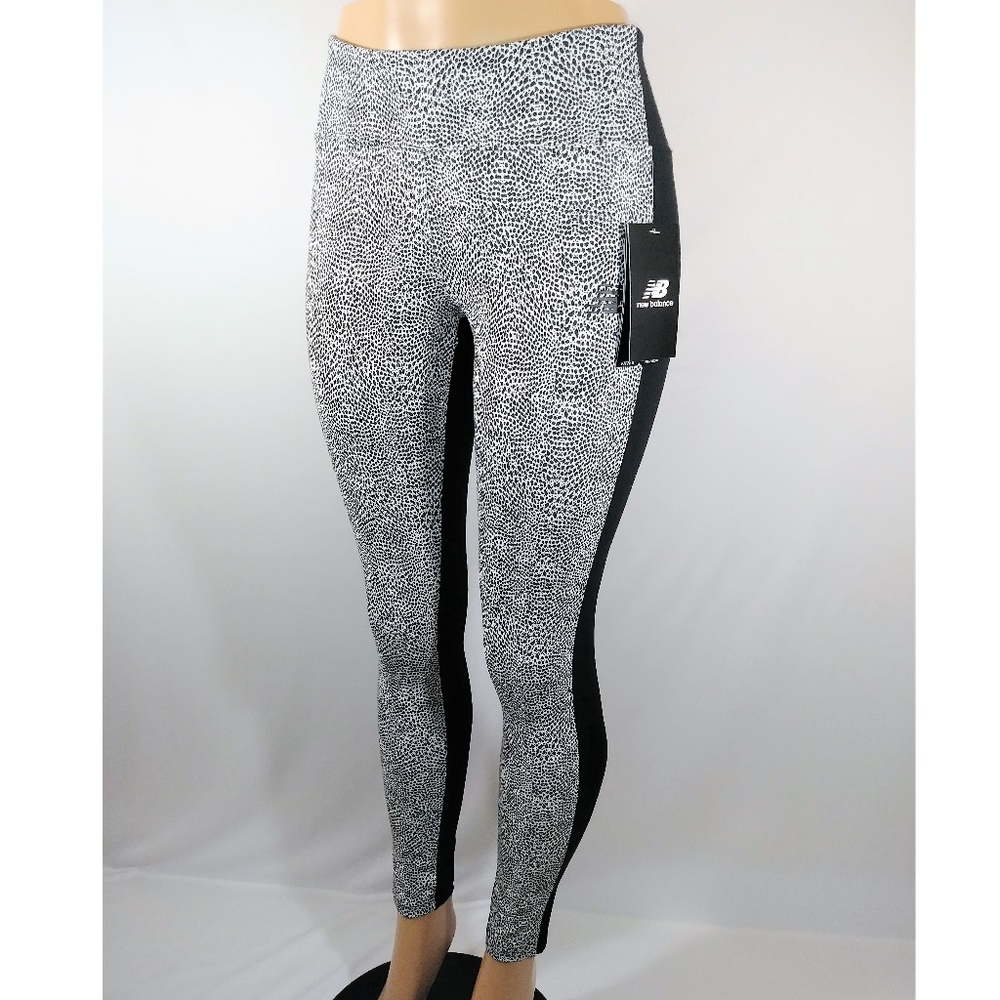 New Balance Gorgeous Black & White Leggings - Picture 2 of 4